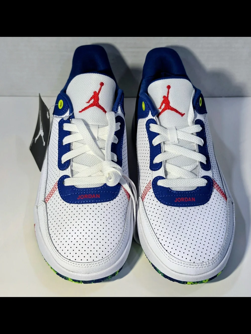 Jordan Kids White, Blue & Red Low-Top Sneakers